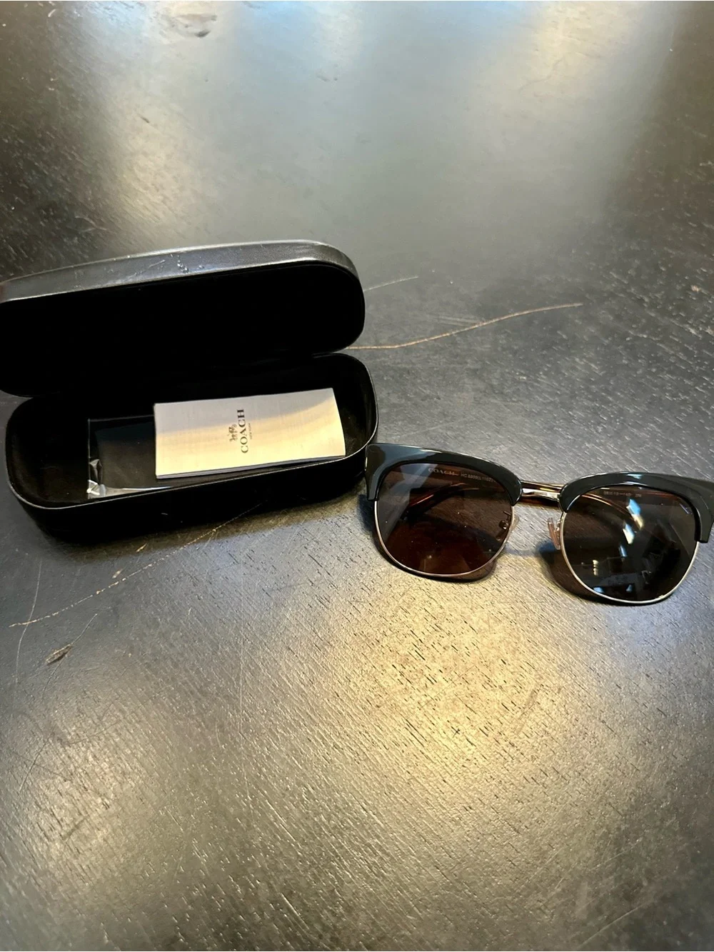 Coach Women's Black Frame Brown Gradient Lens Sunglasses